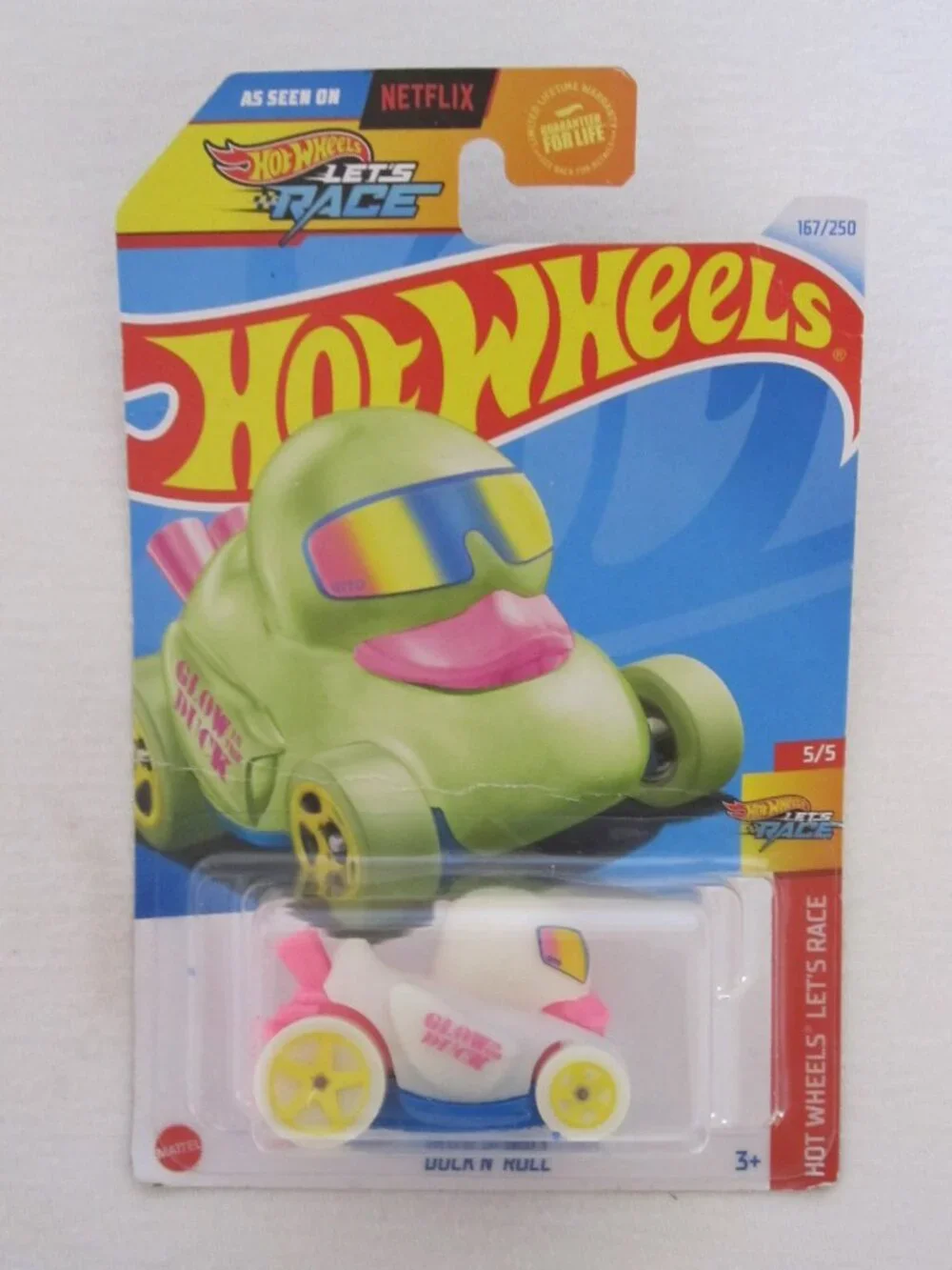 2021 Hot Wheels Glow in the Dark Diecast Car: Duck 'N Roll- Netflix, New on Card